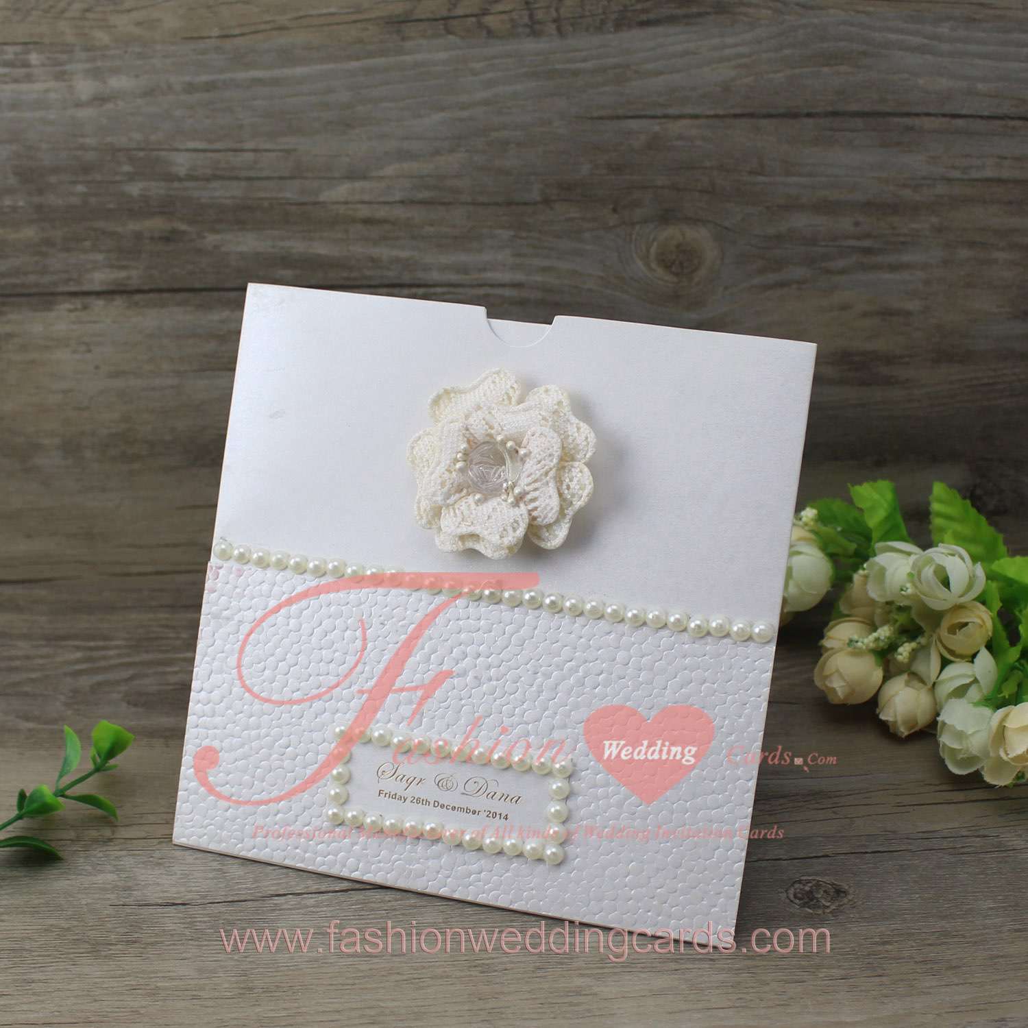 Embossed Pebble Pocket Wedding Invitations 2017
